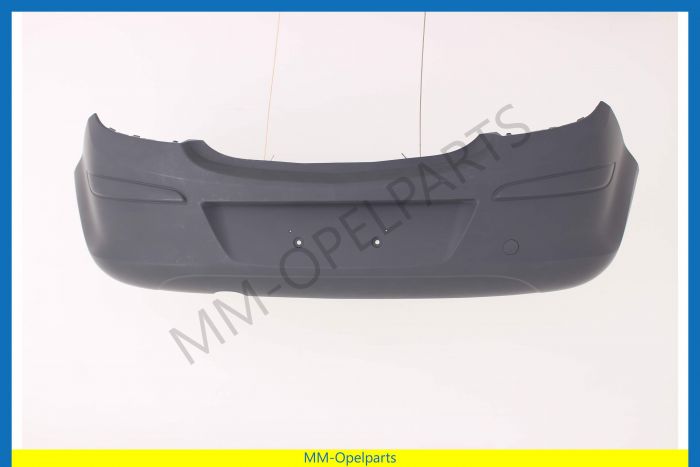 Rear bumper, primed, not for flexfix-system