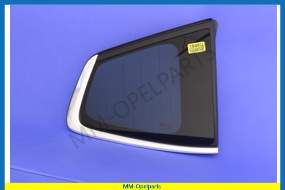 Glass, rear triangular window, right, privacy tint, for diversity antenna stystem