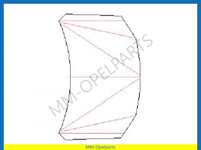Bonnet Aluminium, with planes,  350 x 539 mm