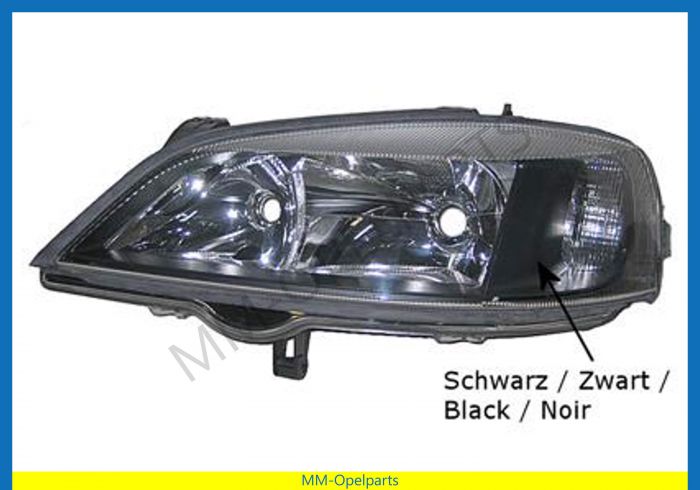 Headlight left black HB3 + H7 DEPO